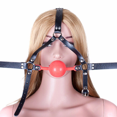 Speak No Evil' Red Ball Gag Head Harness