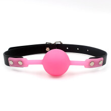 Keep Quiet' Silicone Ball Gag (Black and Pink)