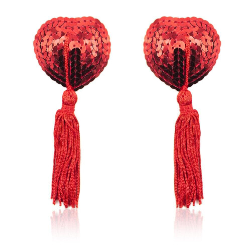 Burlesque Sequin Heart Nipple Tassel (Purple)