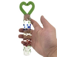 The Spotty Heart Glass Dildo