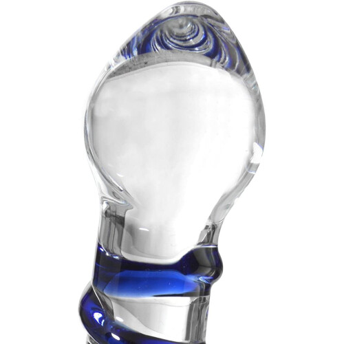 Glacier Glass Blue Spiral Dildo 2