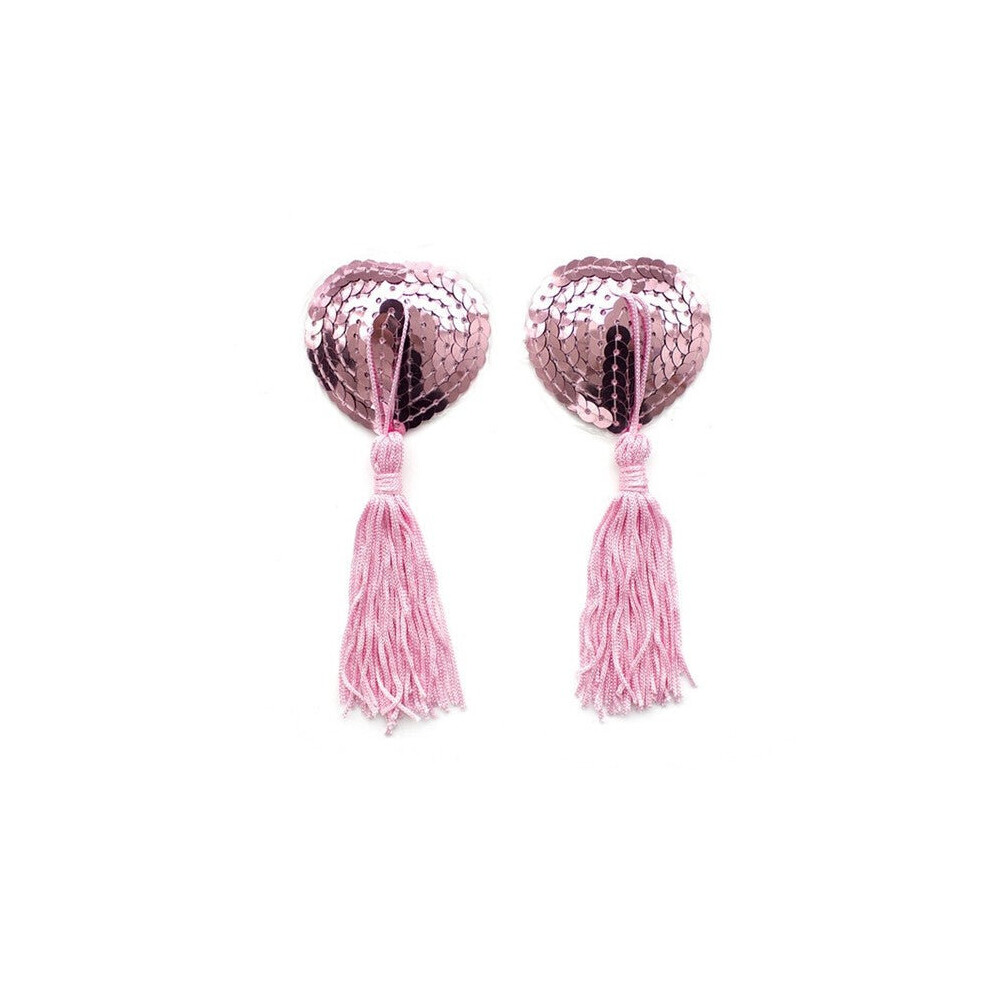 House Of Glass Pink Burlesque Sequin Heart Nipple Tassel (Pink)
