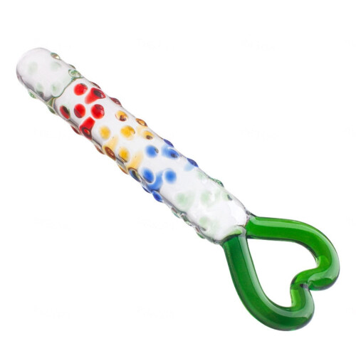 The Spotty Heart Glass Dildo 2
