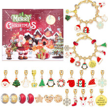 (C) Christmas Advent Calendars Girls Charm Bracelet DIY Toys Gift