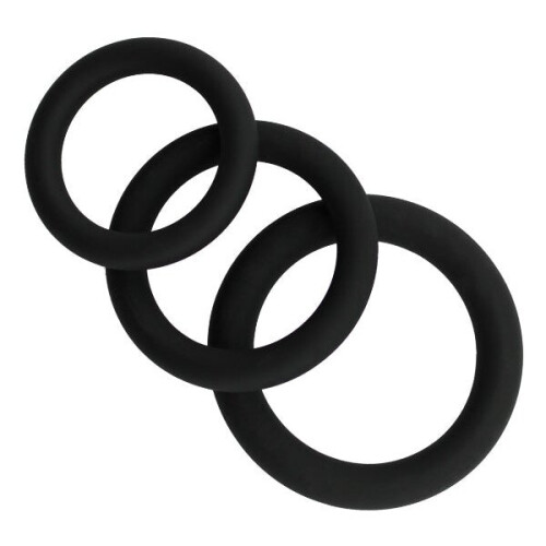 Basic Set of Three Cock Rings (Black)