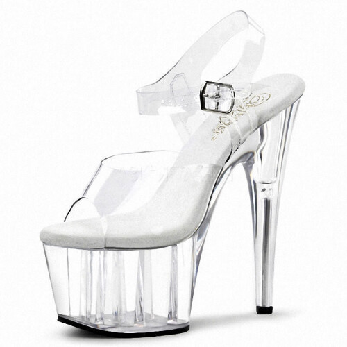 Clear Platform Stripper Heels (UK 6)