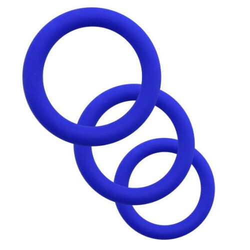 Basic Set of Three Cock Rings (Blue)