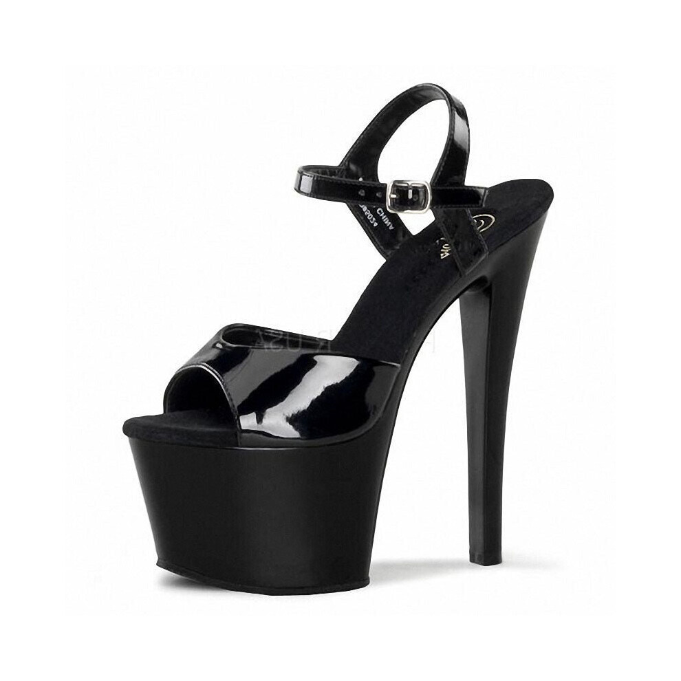 Black Platform Stripper Heels (UK 5)