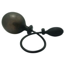 Vibrating Inflatable Butt Plug Pump (Black) - 4.5in L, 5.5in Circ, Ball Pump Inflation | HW-JW190056