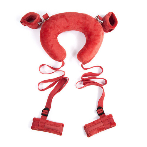 Red Padded Neck and Cuff BDSM Restraints