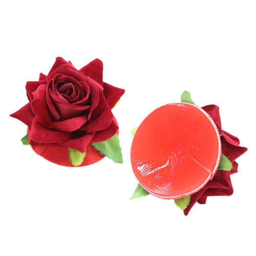 Red Velvet Blooming Rose Nipple Pasties 2
