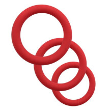 Basic Set of Three Cock Rings (Red)