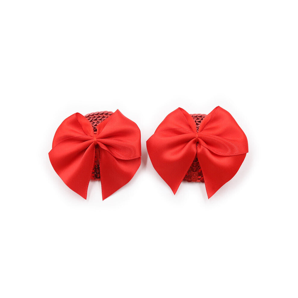 House Of Glass Bow Nipple Covers Red