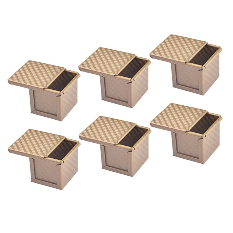 6x Square Loaf Pan With Lid Toast Mold Bread Pan Pullman Loaf Pan With Cover Non-stick Mini Water C