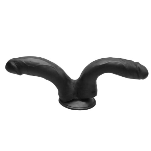 Double Penetrator Black Suction Cup Dildo 1