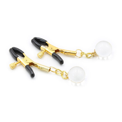 Adjustable Nipple Clamps with Beaded Accessories (Gold)