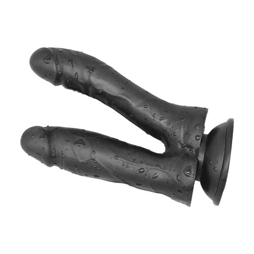 Double Penetrator Black Suction Cup Dildo 2