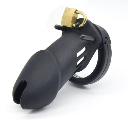 The Predator Black Silicone Chastity Cage