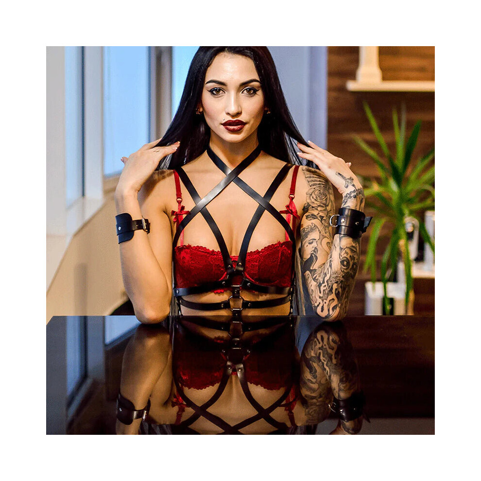House Of Glass Black Leather Bustier