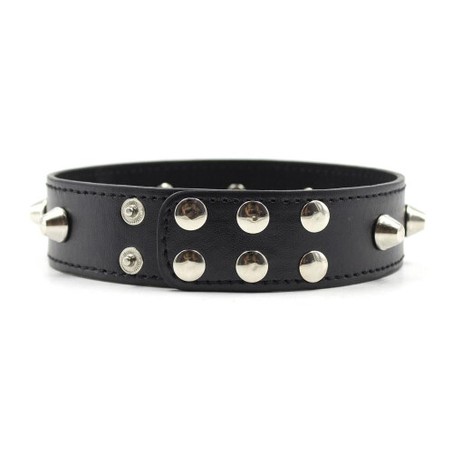 Spiked Faux Leather Fetish Collar 2