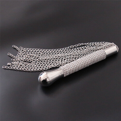 Diamante Handle Chained Bondage Whip 2