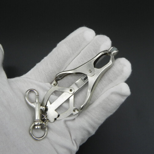 Silver 'Bow Style' Nipple Clamps with Bondage Clips