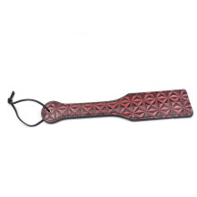 Patent Faux Leather Spanking Paddle with Aztec Design