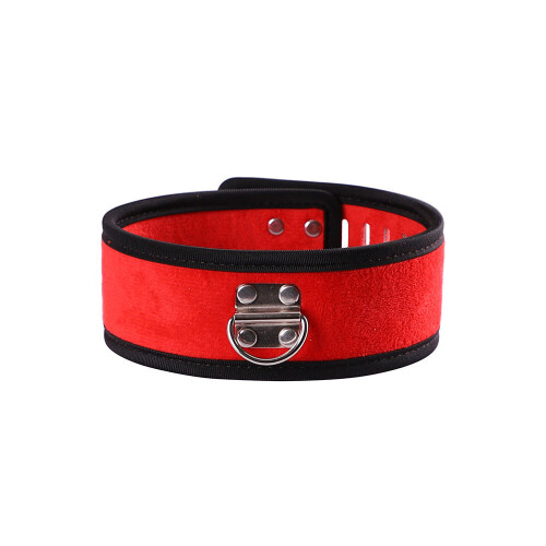 Adjustable Black and Red Soft Material Collar 1