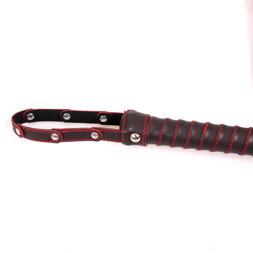 Black and Red Faux Leather Fetish Flogger 2