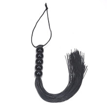 Black Silicone Tasselled Genital Flogger