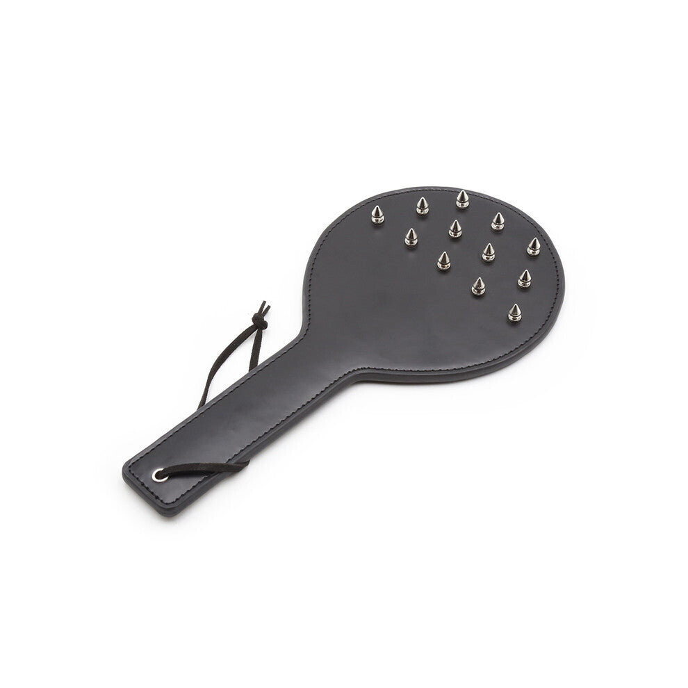 Black Faux Leather Spiked Fetish Spanking Paddle