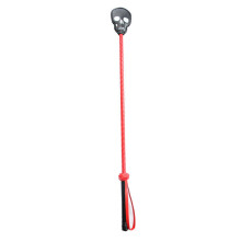 Red Faux Leather Skull Design Spanking Crop