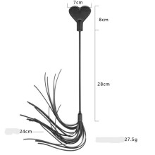 Strip Poker' Faux Leather Spanking Crop and Flogger with added Tassels (Heart)