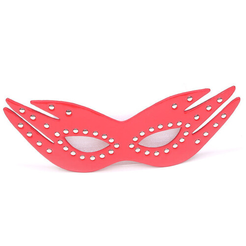 Red Faux Leather Masquerade Mask