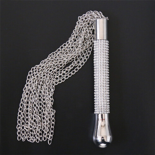 Diamante Handle Chained Bondage Whip 1