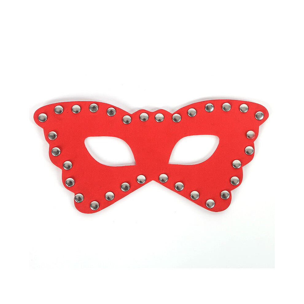 House Of Glass Butterfly Faux Leather Studded Eye Mask
