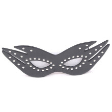 Black Faux Leather Masquerade Mask