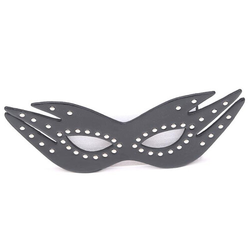 Black Faux Leather Masquerade Mask