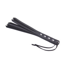 Black Faux Leather Spanking Paddle with Rivet Detail