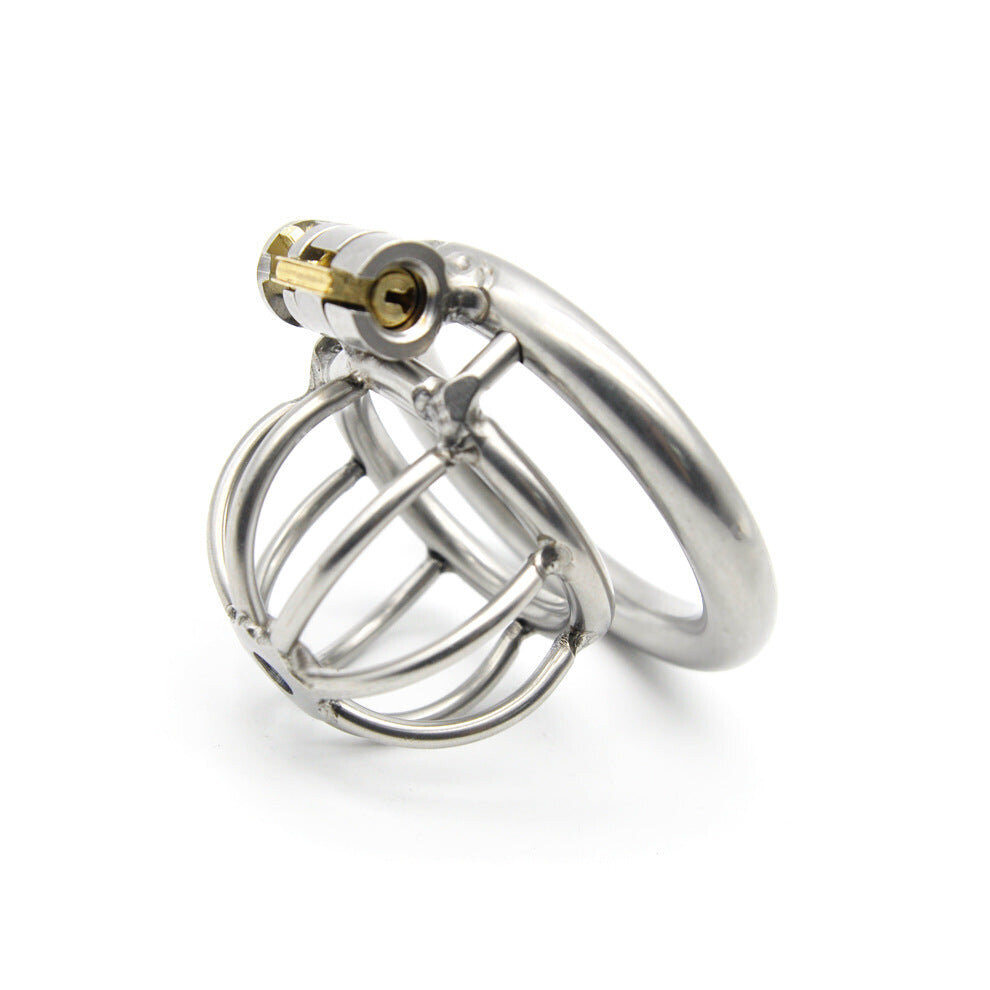 House Of Glass Stainless Steel Micropenis Chastity Cage (1.2 Inch)
