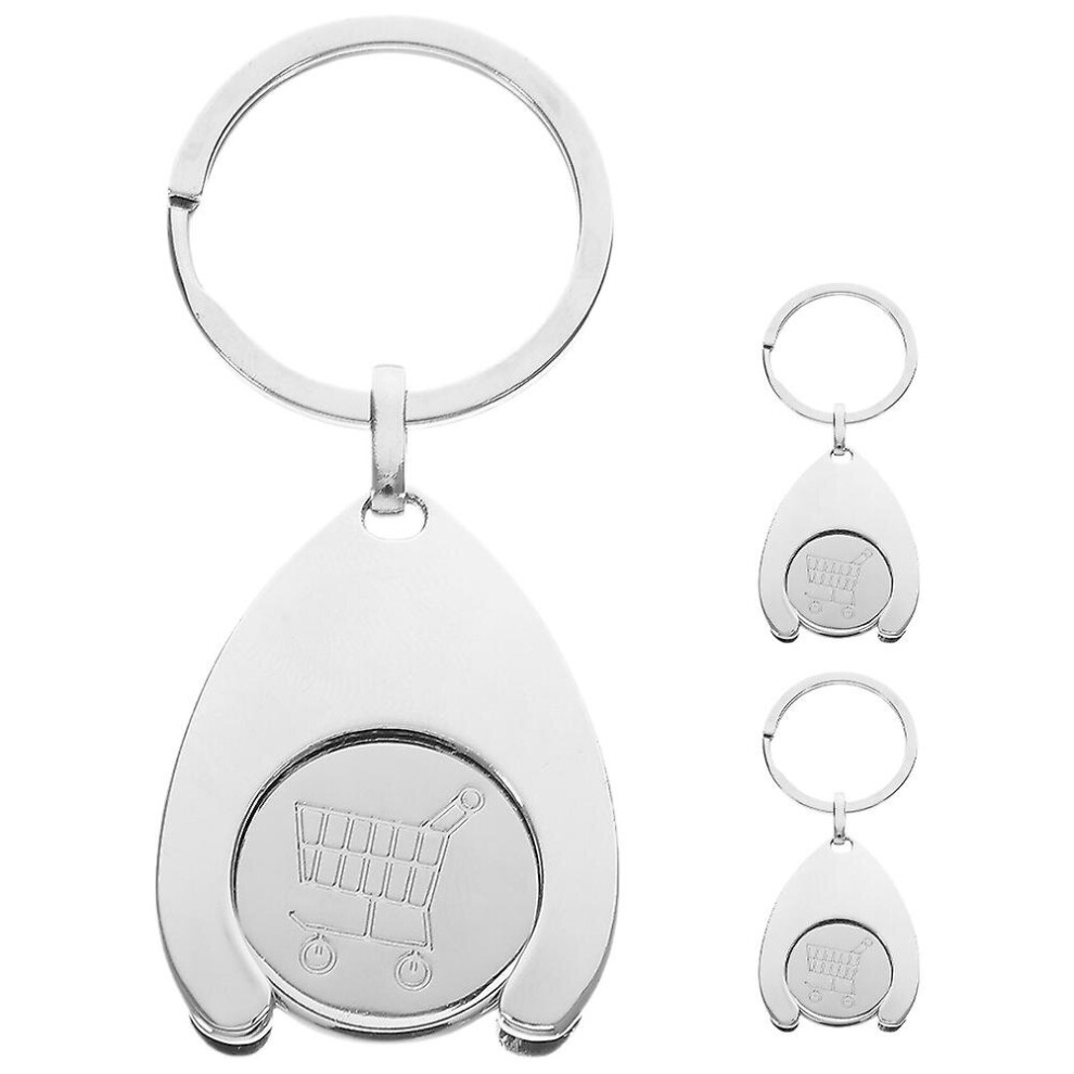 3Pcs Shopping Trolley Tokens Key Ring Metal Token Coin Keyring Coin Keychain For Grocery Shopping Cart Not,Specified