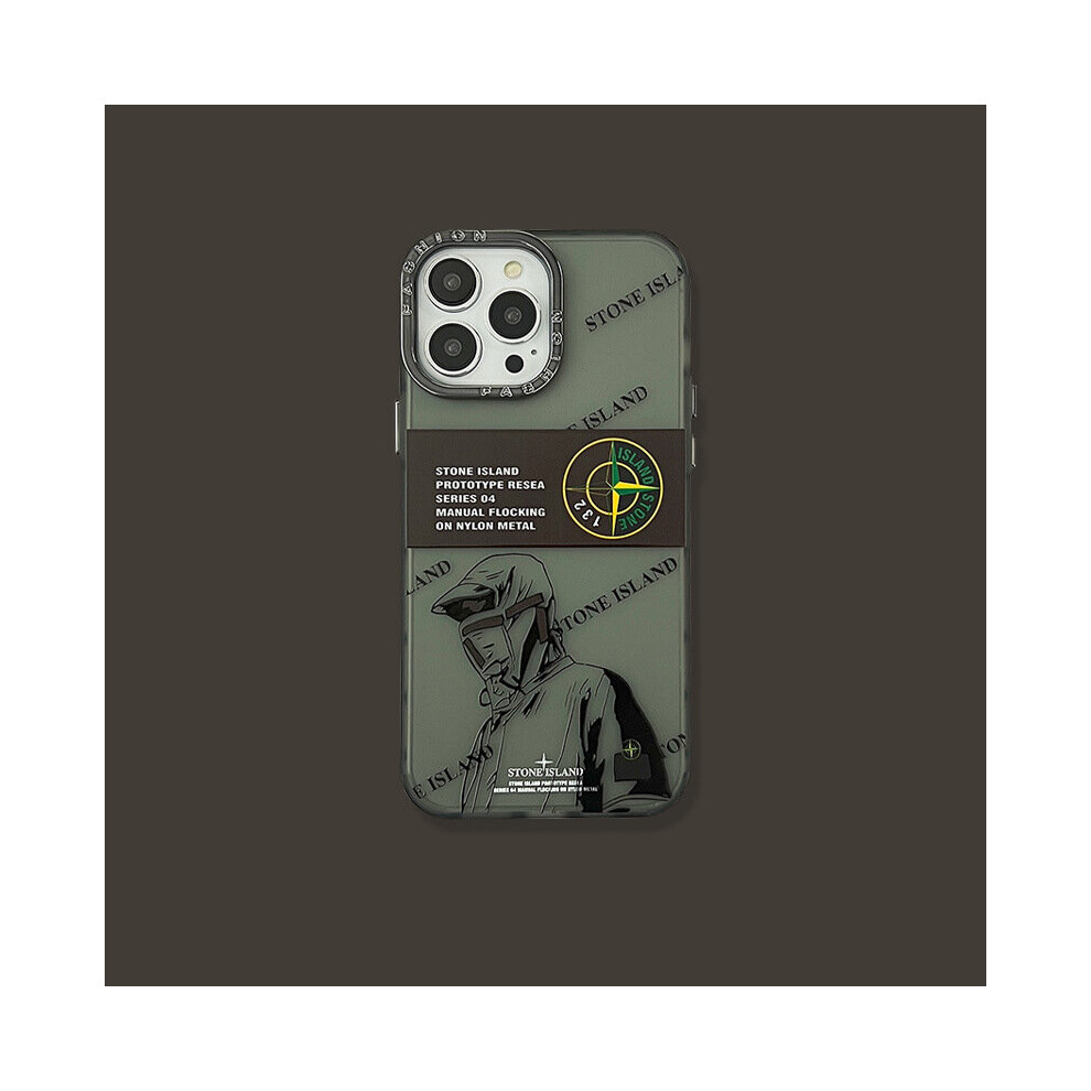 Case for iPhone 13 pro Max electroplated lens ring portrait stone island label Stone label creative text all inclusive No215040