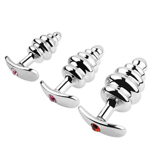 Booty Bliss Bulbous Textured Stainless Steel Butt Plug 1