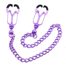 Squeeze and Tease Detachable Nipple Clamps (Purple)