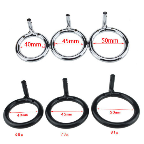 Chastity Cage Extra Rings (Black, 45mm)