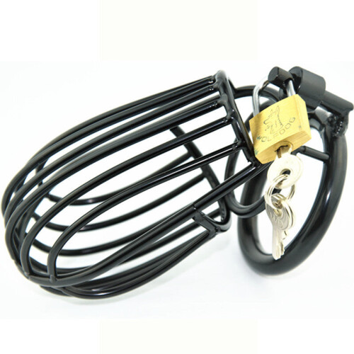 Blackout Stainless Steel Chastity Cage (Black, 45mm)