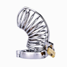 Stainless Steel Hunchback Chastity Cage (Stainless Steel, 45mm)