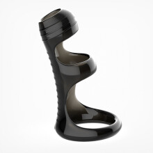 Stimulation Enhancer Textured Penis Sleeve (Black)