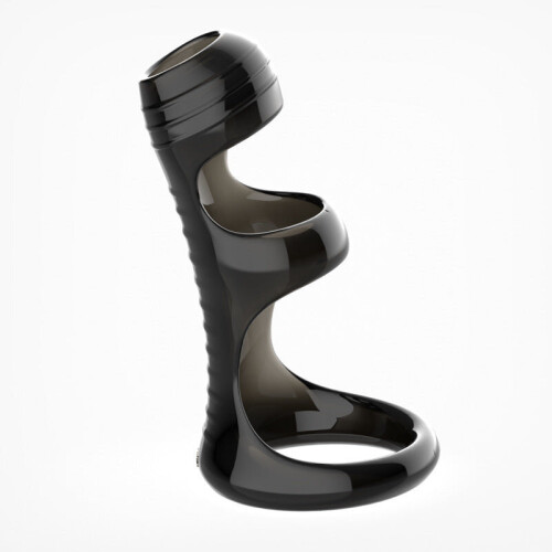 Stimulation Enhancer Textured Penis Sleeve (Black)