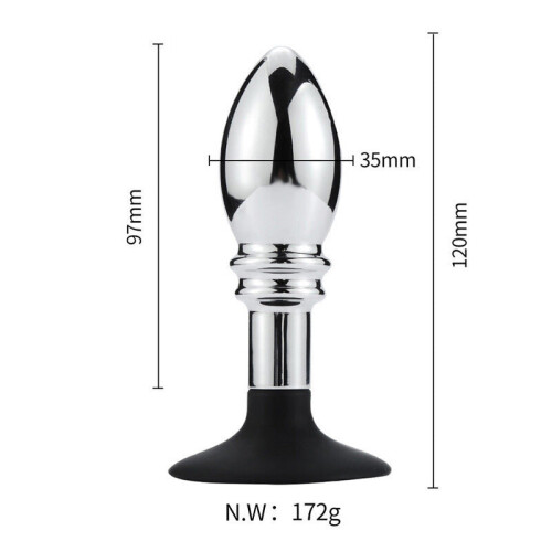 Ripple Rim Stainless Steel Butt Plug  (Style B) 2